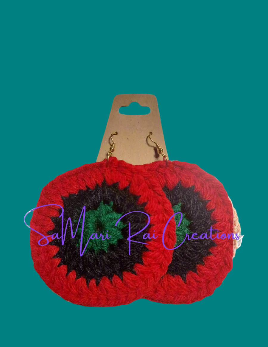 Crochet Medallion Earrings