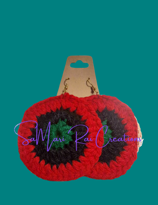 Crochet Medallion Earrings